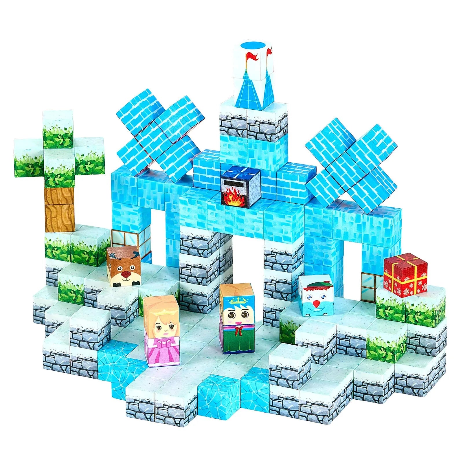 VEVOR Magnetic Blocks 150 PCS Glacier Castle Set STEM Montessori Sensory Toys