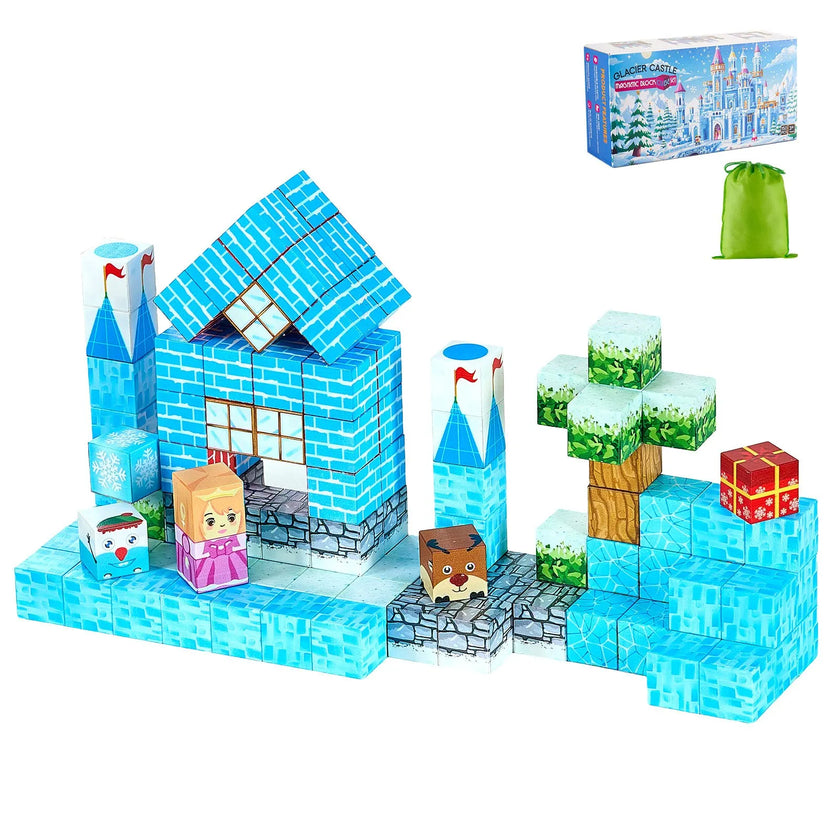 VEVOR Magnetic Blocks 150 PCS Glacier Castle Set STEM Montessori Sensory Toys