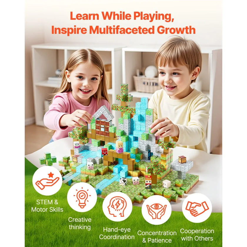 VEVOR Magnetic Blocks 150 PCS Forest Castle Set STEM Montessori Sensory Toys
