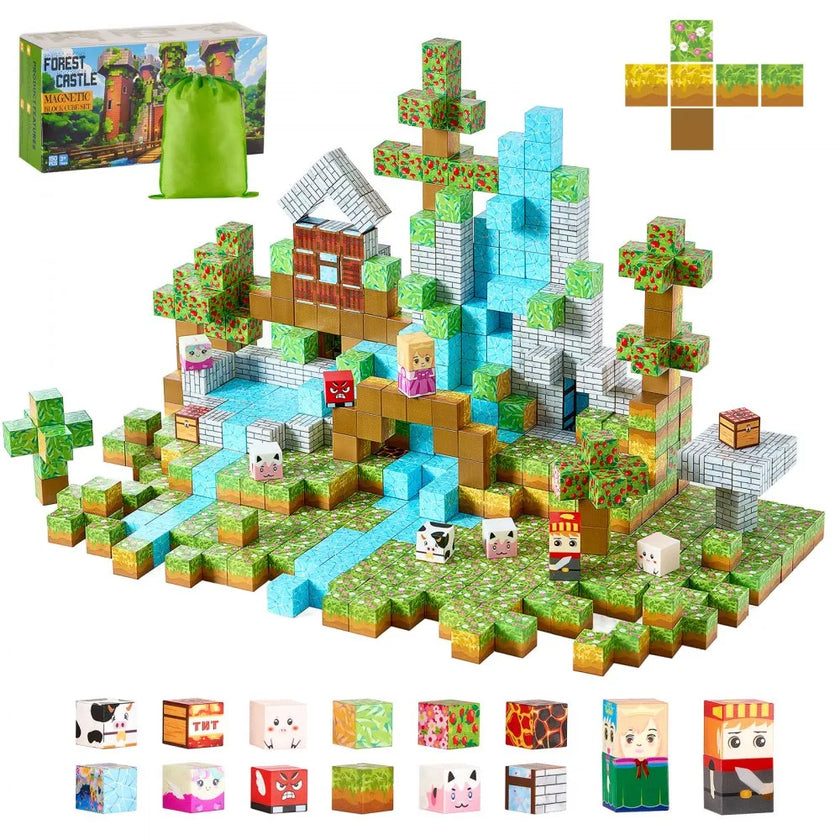 VEVOR Magnetic Blocks 150 PCS Forest Castle Set STEM Montessori Sensory Toys