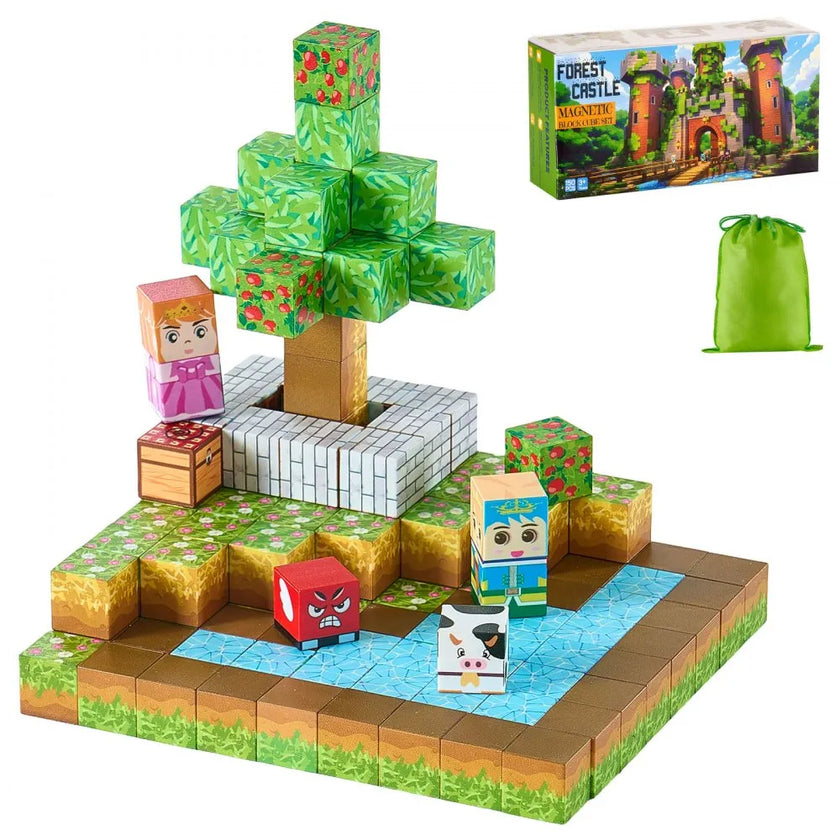 VEVOR Magnetic Blocks 150 PCS Forest Castle Set STEM Montessori Sensory Toys