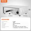 VEVOR Electric Pizza Oven 12-inch 1500W 122-662? Temp Range Removable Crumb Tray