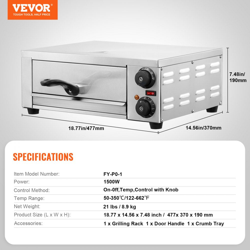 VEVOR Electric Countertop Pizza Oven 12