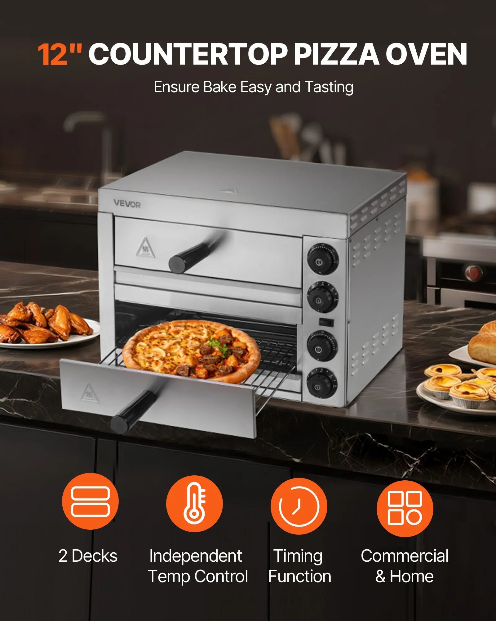 VEVOR Electric Countertop Pizza Oven 12