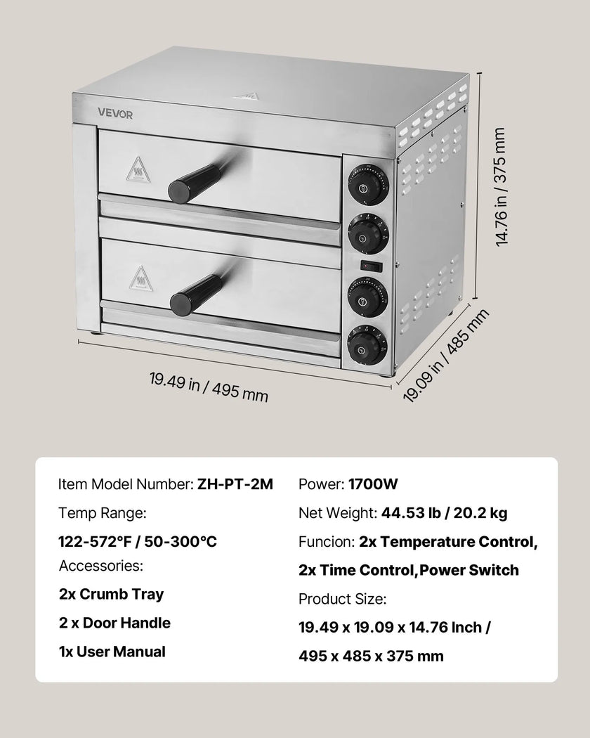 VEVOR Electric Countertop Pizza Oven 12