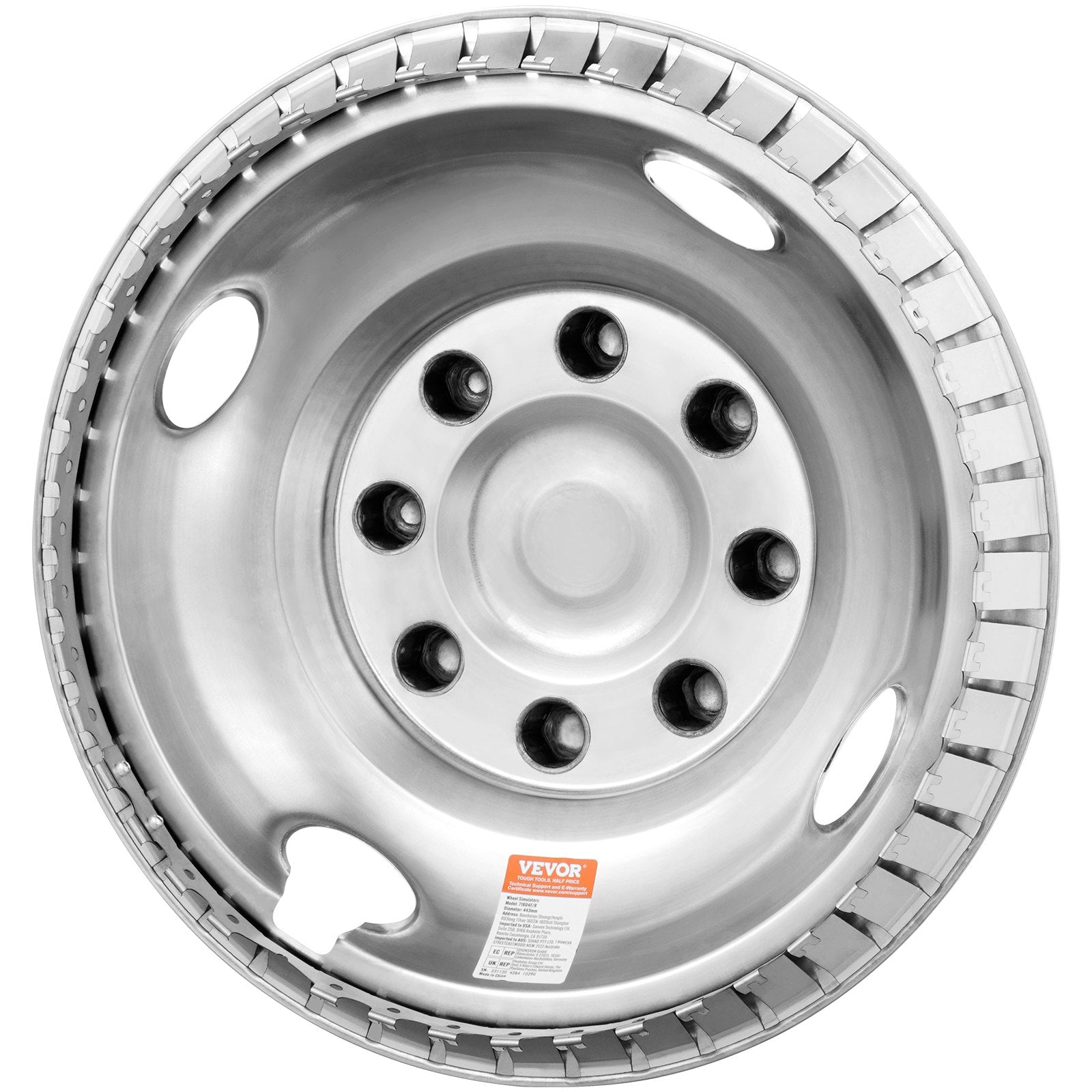 VEVOR 16-inch 8 Lug Wheel Simulators, 304 Stainless Steel Wheel Simulator Kit with Mirror Polished Finish, 2 Front and 2 Rear Wheel Covers Fit for Ford F350 (1974-1998), 4 pcs