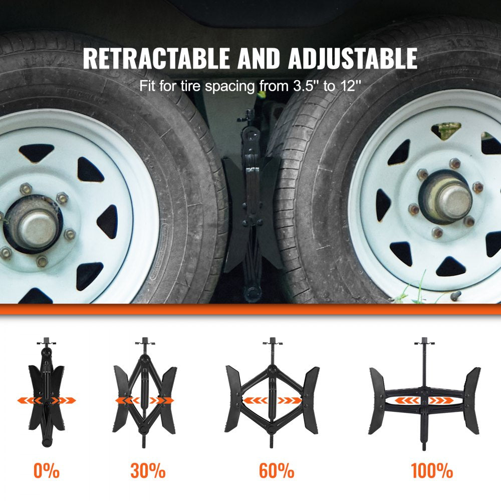VEVOR Camper Wheel Chock Stabilizer, Heavy Duty H-shaped RV Tire Locking Chock, Built-in Wrench Fit for 3.5