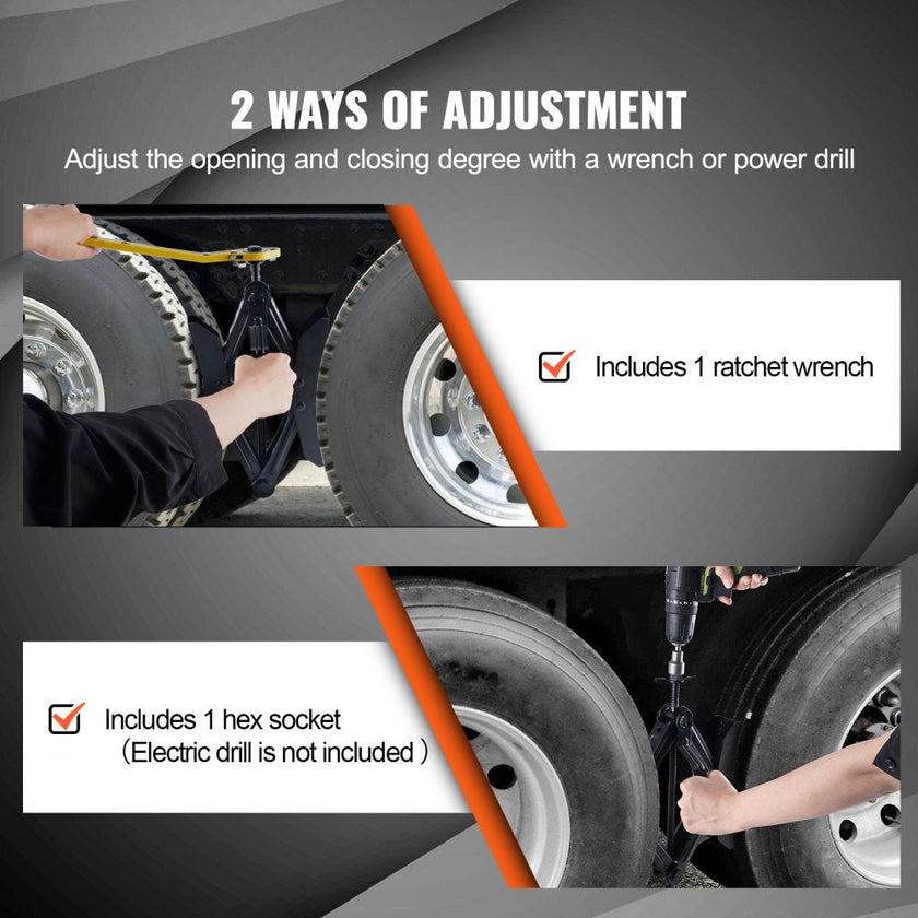 VEVOR Camper Wheel Chock Stabilizer, Heavy Duty H-shaped RV Tire Locking Chock, Built-in Wrench Fit for 3.5