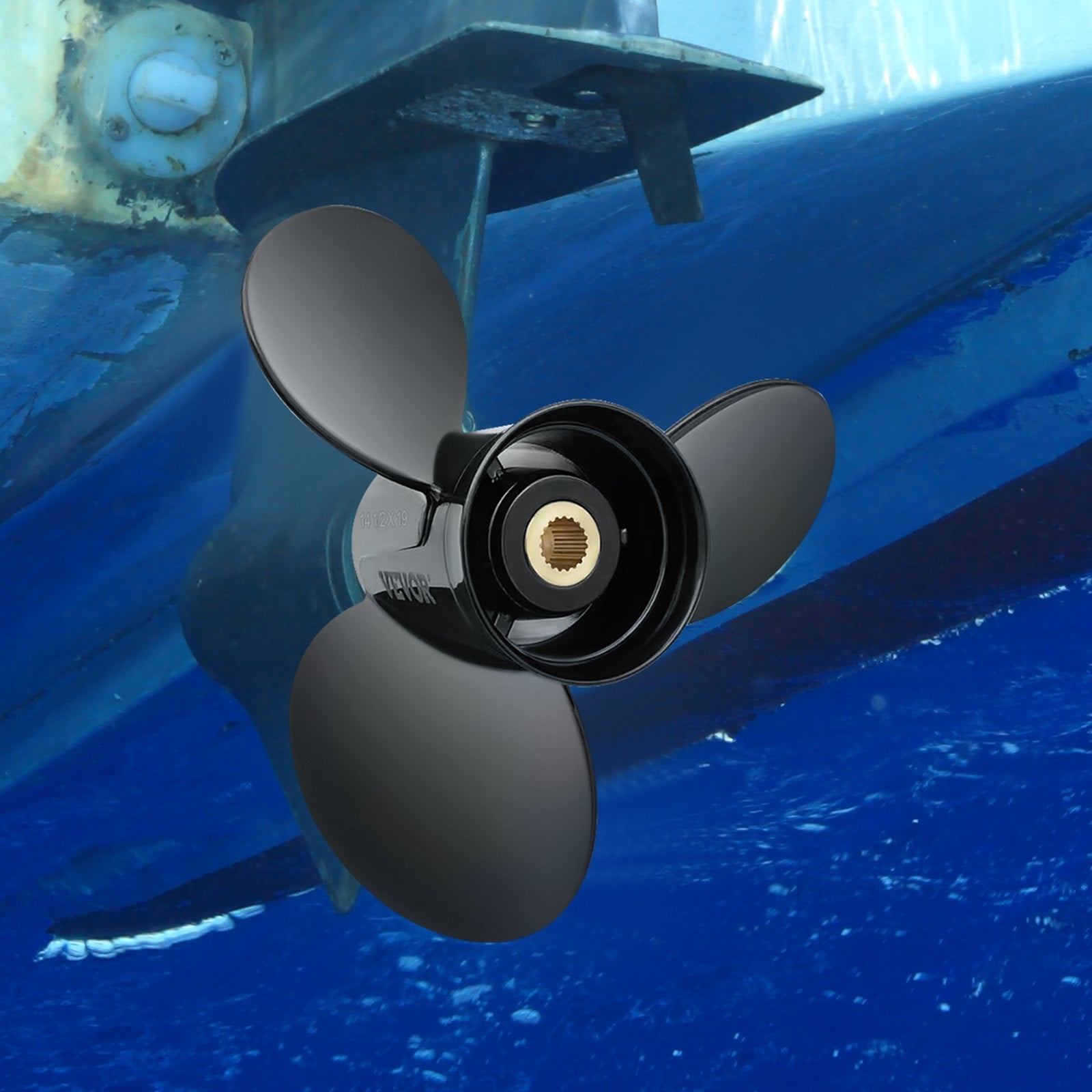 VEVOR Outboard Propeller, Replace for OEM 3817468, 3-Blade 14 1/2