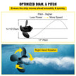 VEVOR Outboard Propeller, Replace for OEM 48-8M0084494, 4-Blade 14 1/2 x 17 Boat Propeller, Compatible w/ 135-300HP 2-Stroke & 4-Stroke Outboards, Alpha&Bravo I Stern-Drives, RH
