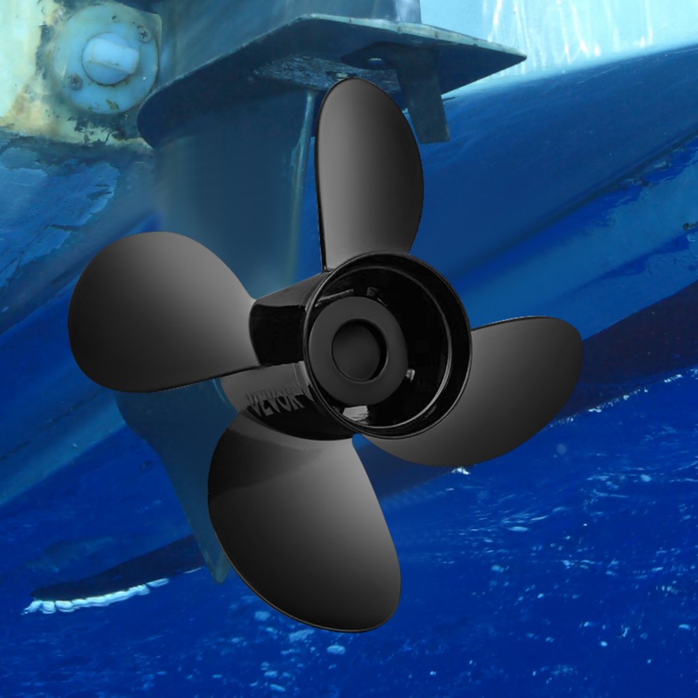 VEVOR Outboard Propeller, Replace for OEM 48-8M0084494, 4-Blade 14 1/2 x 17 Boat Propeller, Compatible w/ 135-300HP 2-Stroke & 4-Stroke Outboards, Alpha&Bravo I Stern-Drives, RH