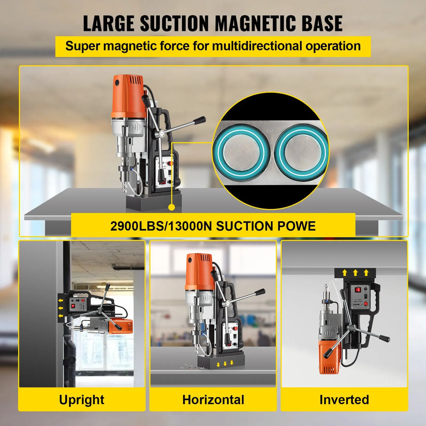 VEVOR Magnetic Drill Press With 13pc 1inch HSS Cutter Kit Md50