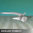 VEVOR Boat Anchor, 14LBS 6.35KG Stainless Steel Delta Style, Heavy Duty Triangular Anchor Fit for 20-35 FT Boats