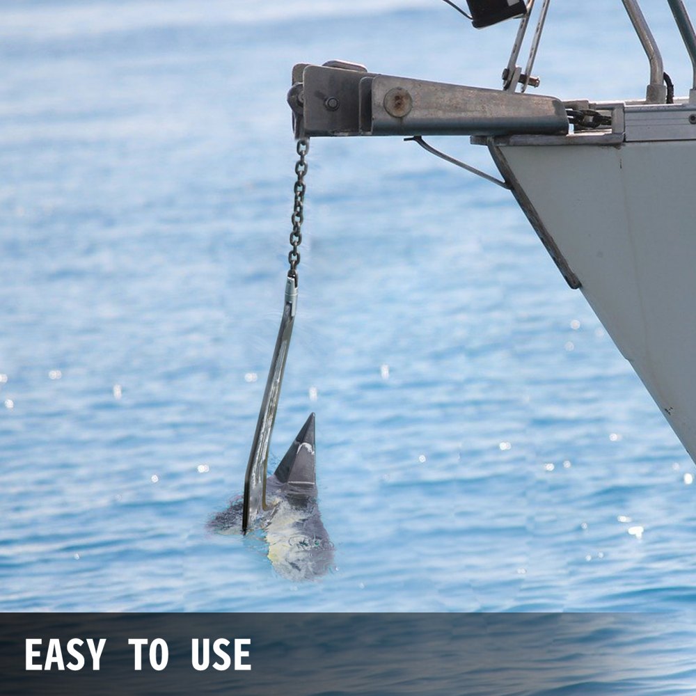 VEVOR Boat Anchor, 14LBS 6.35KG Stainless Steel Delta Style, Heavy Duty Triangular Anchor Fit for 20-35 FT Boats