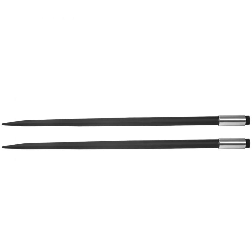 VEVOR Hay Spear Spears 49” Hay Bale Spear Spike, 4000 lbs Capacity Quick Attach Square Hay Bale Spears, 2 Pics Black Bale Forks, Bale Hay Spike with Hex Nut & Sleeve for Buckets Tractors Loaders
