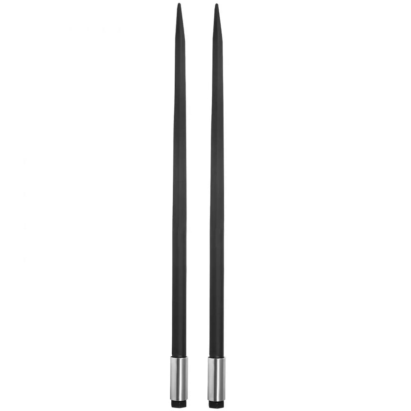 VEVOR Hay Spear Spears 49” Hay Bale Spear Spike, 4000 lbs Capacity Quick Attach Square Hay Bale Spears, 2 Pics Black Bale Forks, Bale Hay Spike with Hex Nut & Sleeve for Buckets Tractors Loaders