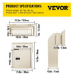 VEVOR Through-The-Door Locking Drop Box Door Drop Box 11.8''x4.3''x14.2'' Beige