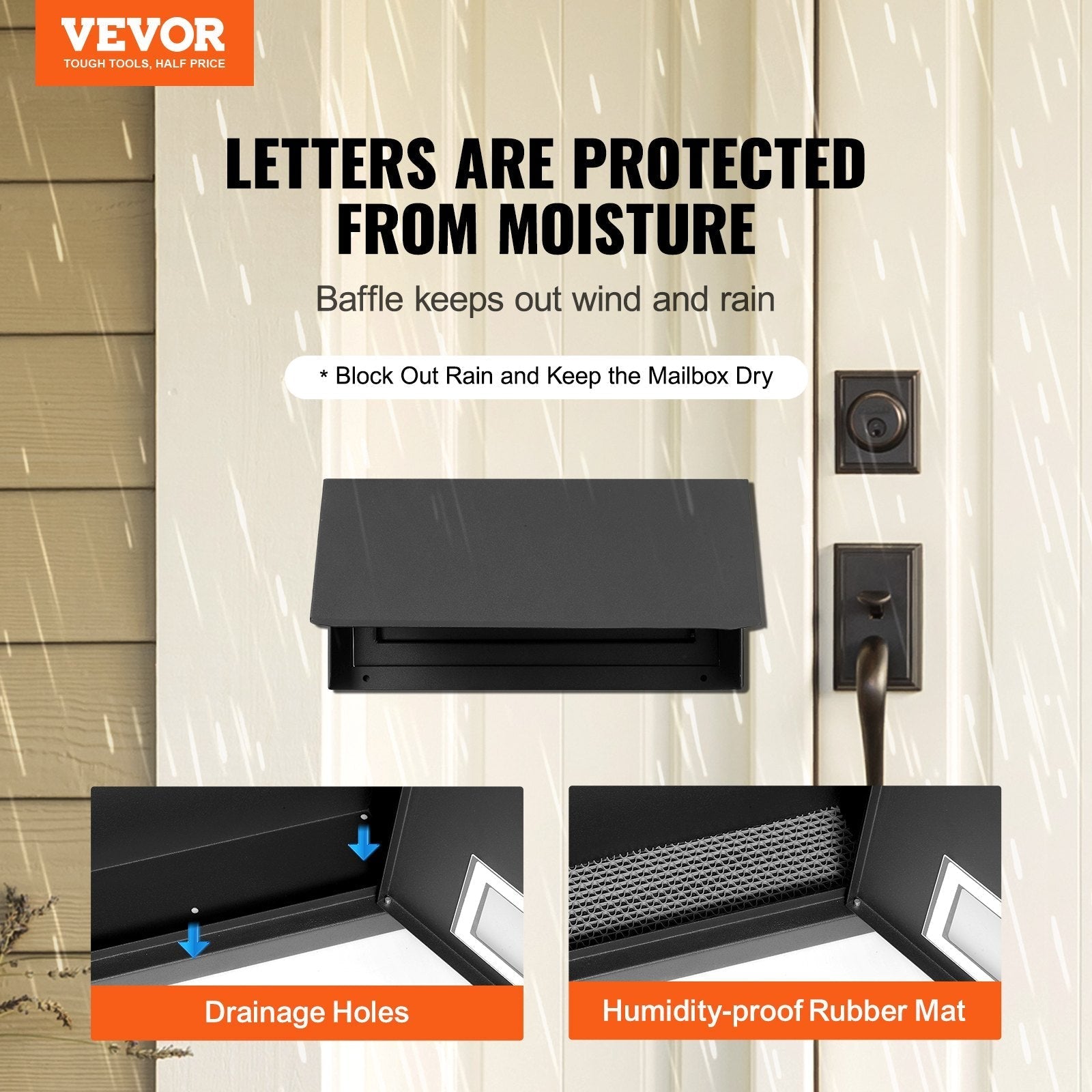 VEVOR Through The Door Key Drop Box, Heavy Duty Steel Through the Door Mailbox with 12
