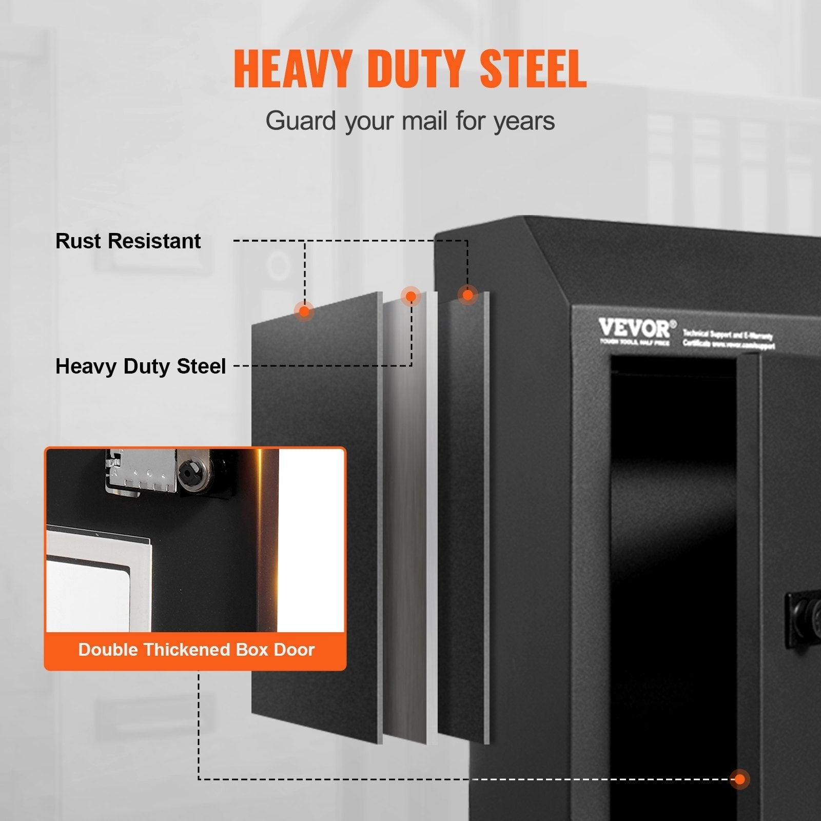 VEVOR Through The Door Key Drop Box, Heavy Duty Steel Through the Door Mailbox with 12