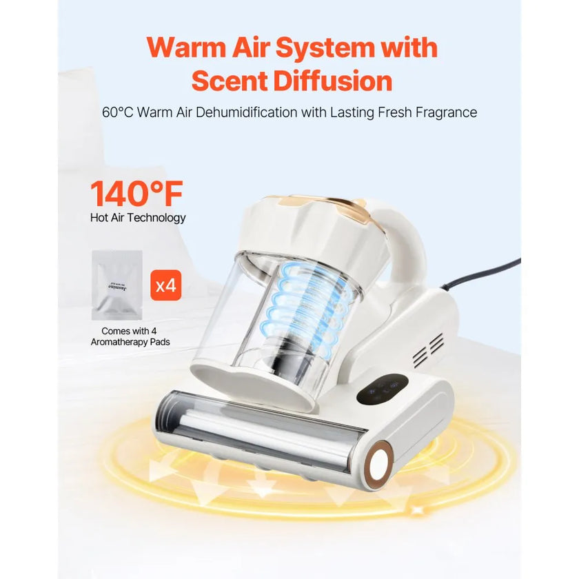 VEVOR Mattress Vacuum Cleaner with 18Kpa Powerful Suction HEPA Filter 550W White