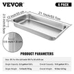 VEVOR Hotel Pan 2.5 Deep 6 Packs Steam Table Pan Full Size 9 Quart Stainless Steel Steam Table Pan