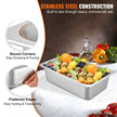 VEVOR 6 Pack Steam Table Pans 20.9 x 12.8 x 5.9 Inch Deep Steam Table Pan Full Size 20.5L Deep Food Container Stainless Steel Oven Tray Hotel Pans Anti-Jam Steam Table Food Pan
