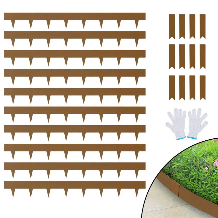 VEVOR Steel Landscape Edging, 10-pack Steel Garden Edging Borders, 39.6