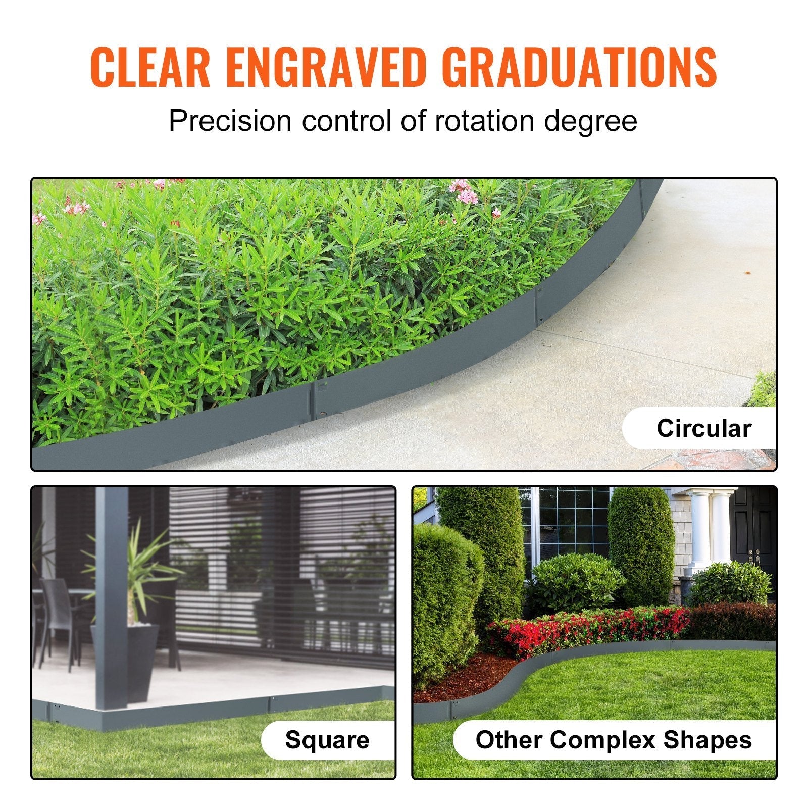 VEVOR Steel Landscape Edging, 5-pack Steel Garden Edging Borders, 39