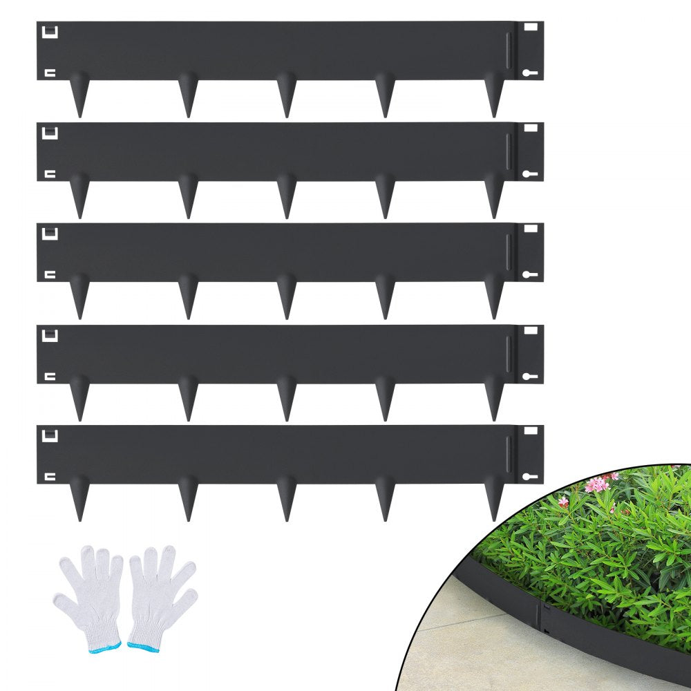 VEVOR Steel Landscape Edging, 5-pack Steel Garden Edging Borders, 39