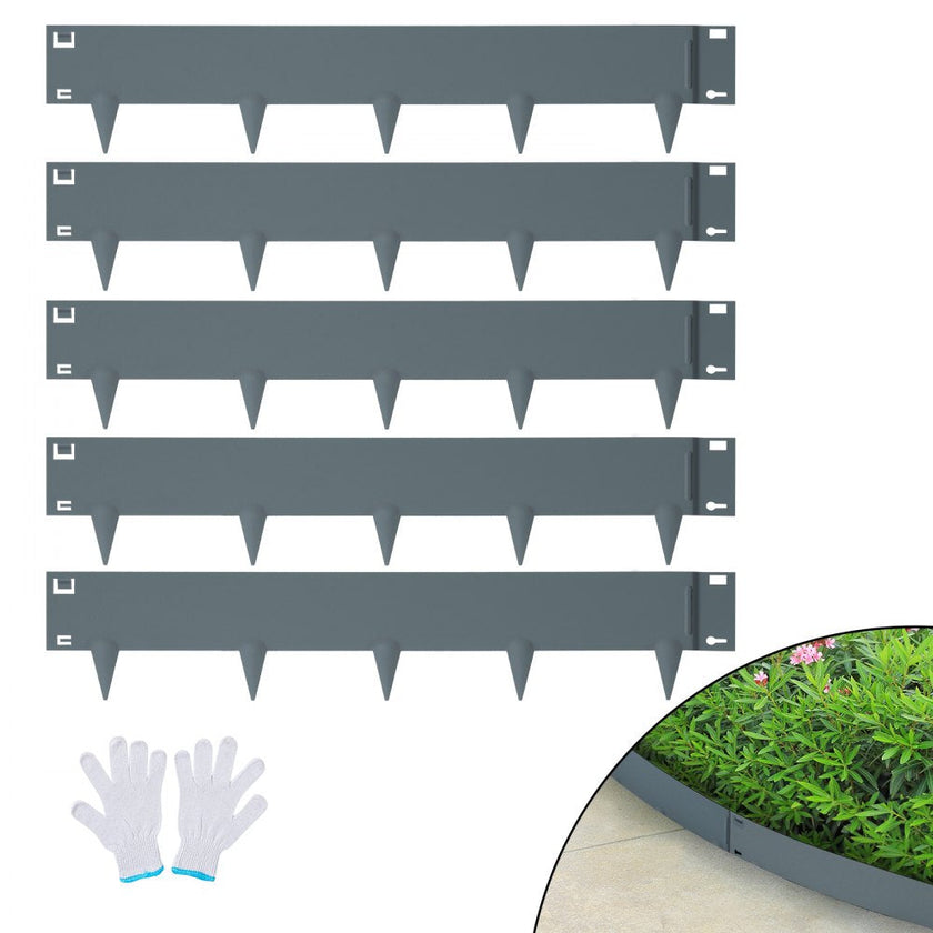 VEVOR Steel Landscape Edging, 5-pack Steel Garden Edging Borders, 39