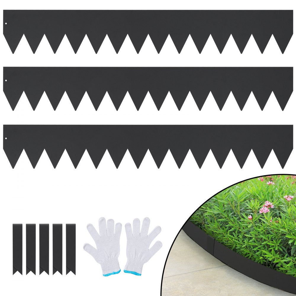 VEVOR Steel Landscape Edging, 3-pack Steel Garden Edging Borders, 40