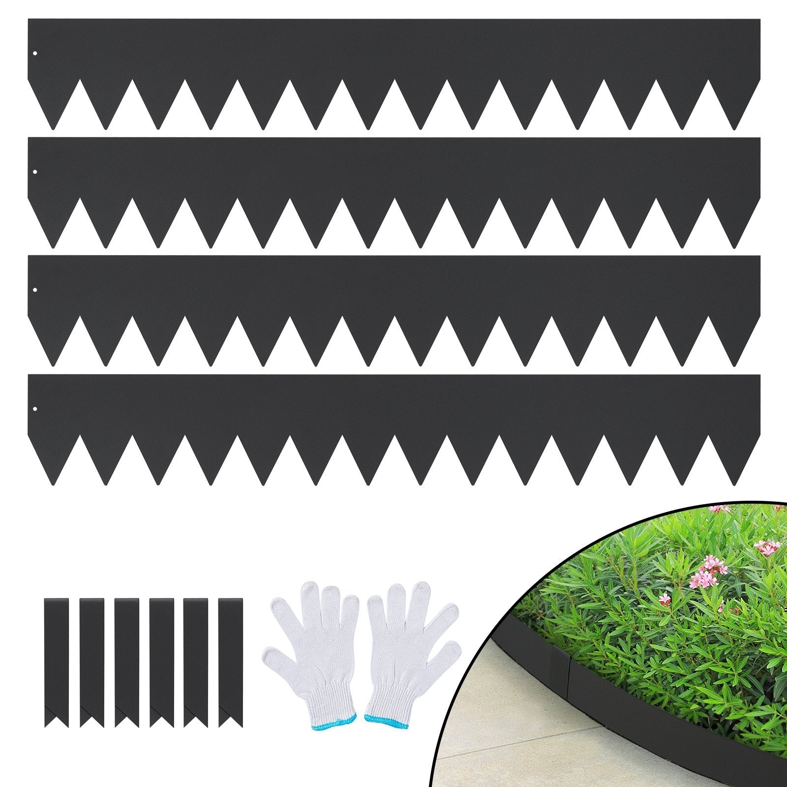 VEVOR Steel Landscape Edging, 4-pack Steel Garden Edging Borders, 40