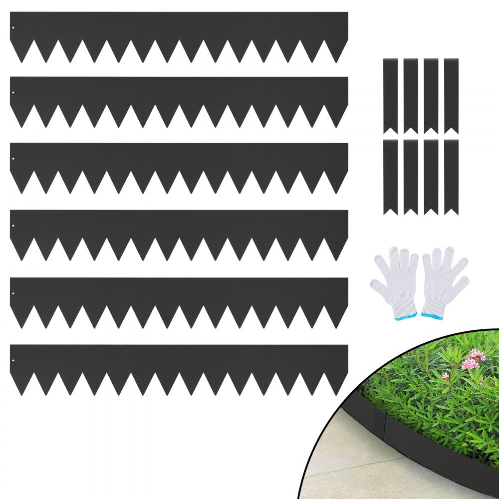 VEVOR Steel Landscape Edging, 6-pack Steel Garden Edging Borders, 40