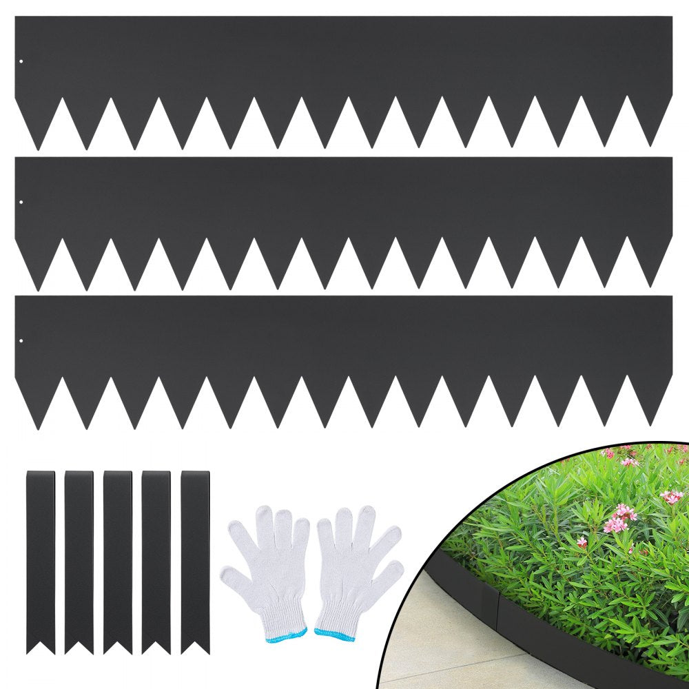 VEVOR Steel Landscape Edging, 3-pack Steel Garden Edging Borders, 40