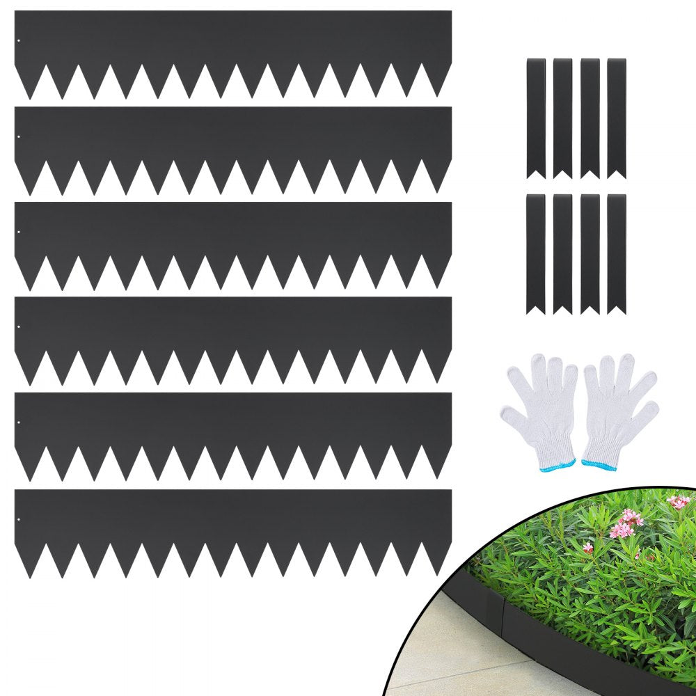 VEVOR Steel Landscape Edging, 6-pack Steel Garden Edging Borders, 40