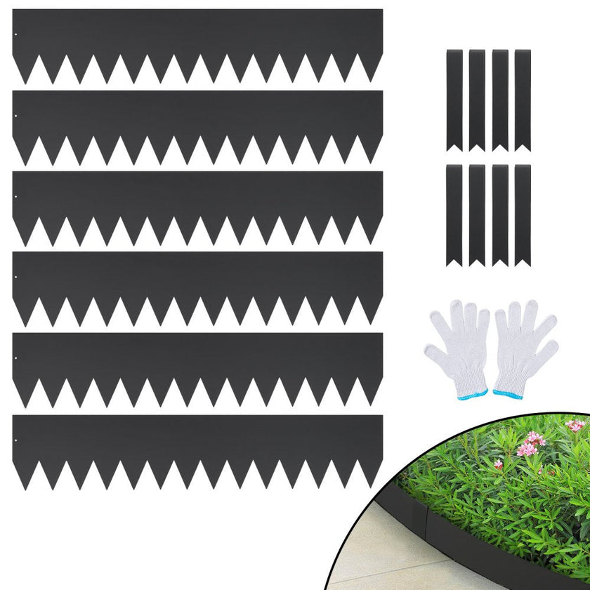 VEVOR Steel Landscape Edging, 6-pack Steel Garden Edging Borders, 40