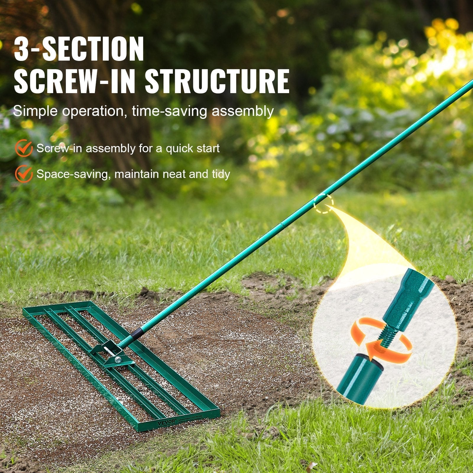 VEVOR Lawn Leveling Rake, 48