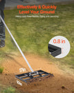 VEVOR 10x17in Lawn Leveling Rake 78 in Adjustable Handle for Yard Golf Court