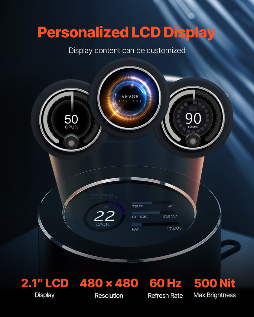 VEVOR CPU Liquid Cooler AIO CPU Water Cooler with ARGB Light & 120 mm PWN Fans