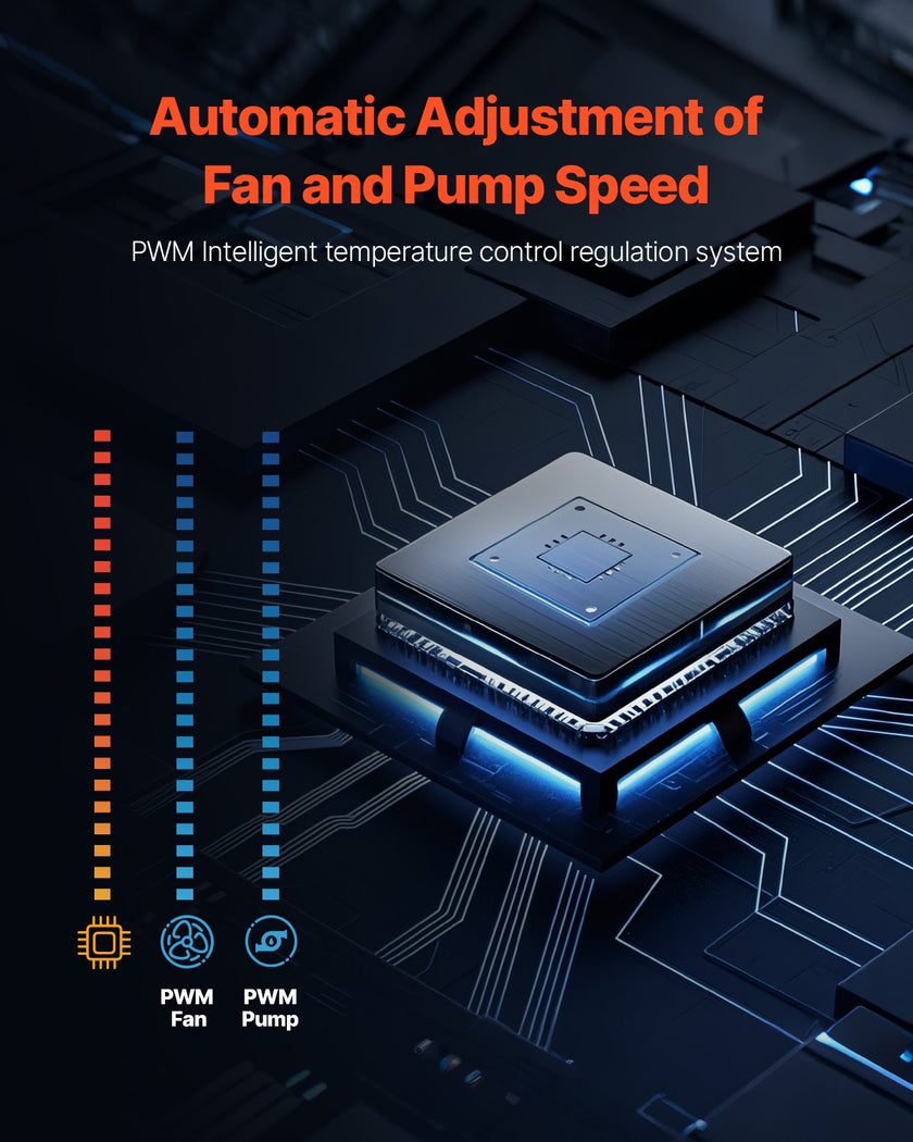 VEVOR CPU Liquid Cooler AIO CPU Water Cooler with 120 mm PWN Fans for Intel AMD