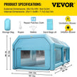VEVOR Inflatable Spray Booth 27x14FT Mobile Portable Car Workstation Top with Upgraded Oxford Cloth for Car Parking Tent Workstation