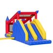 VEVOR Inflatable Bounce House, Outdoor High Quality Playhouse Trampoline, Jumping Bouncer with Blower, Slide, and Storage Bag, Family Backyard Bouncy Castle, for Kid Ages 3–8 Years, 183x102x92 inch