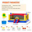 VEVOR Inflatable Bounce House, Outdoor High Quality Playhouse Trampoline, Jumping Bouncer with Blower, Slide, and Storage Bag, Family Backyard Bouncy Castle, for Kid Ages 3–10 Years, 177x173x80 inch