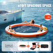 VEVOR Inflatable Floating Dock, 10FT Inflatable Dock Platform with 8FT Trampoline Mesh Pool, Non-Slip Floating Platform Water Mat with Portable Bag & Detachable Ladder for Pool Beach Relaxation