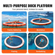 VEVOR Inflatable Floating Dock, 10FT Inflatable Dock Platform with 8FT Trampoline Mesh Pool, Non-Slip Floating Platform Water Mat with Portable Bag & Detachable Ladder for Pool Beach Relaxation