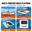 VEVOR Inflatable Floating Dock, 10x10FT Inflatable Dock Platform with 4*7FT Trampoline Mesh Pool, Non-Slip Floating Platform Water Mat with Portable Bag & Detachable Ladder for Pool Beach Relaxation