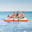 VEVOR Inflatable Floating Dock, 10 x 8FT Inflatable Dock Platform, Non-Slip Water Floating Dock Mat with Portable Carrying Bag & Detachable Ladder, Floating Platform Island Raft for Pool Beach Ocean