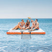 VEVOR Inflatable Floating Dock, 6 x 5FT Inflatable Dock Platform, Non-Slip Water Floating Dock Mat with Portable Carrying Bag & Detachable Ladder, Floating Platform Island Raft for Pool Beach Ocean