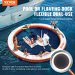VEVOR Inflatable Floating Dock, ø8FT Inflatable Dock Platform with ø5FT Trampoline Mesh Pool, Non-Slip Floating Platform Water Mat with Portable Bag & Detachable Ladder for Pool Beach Relaxation
