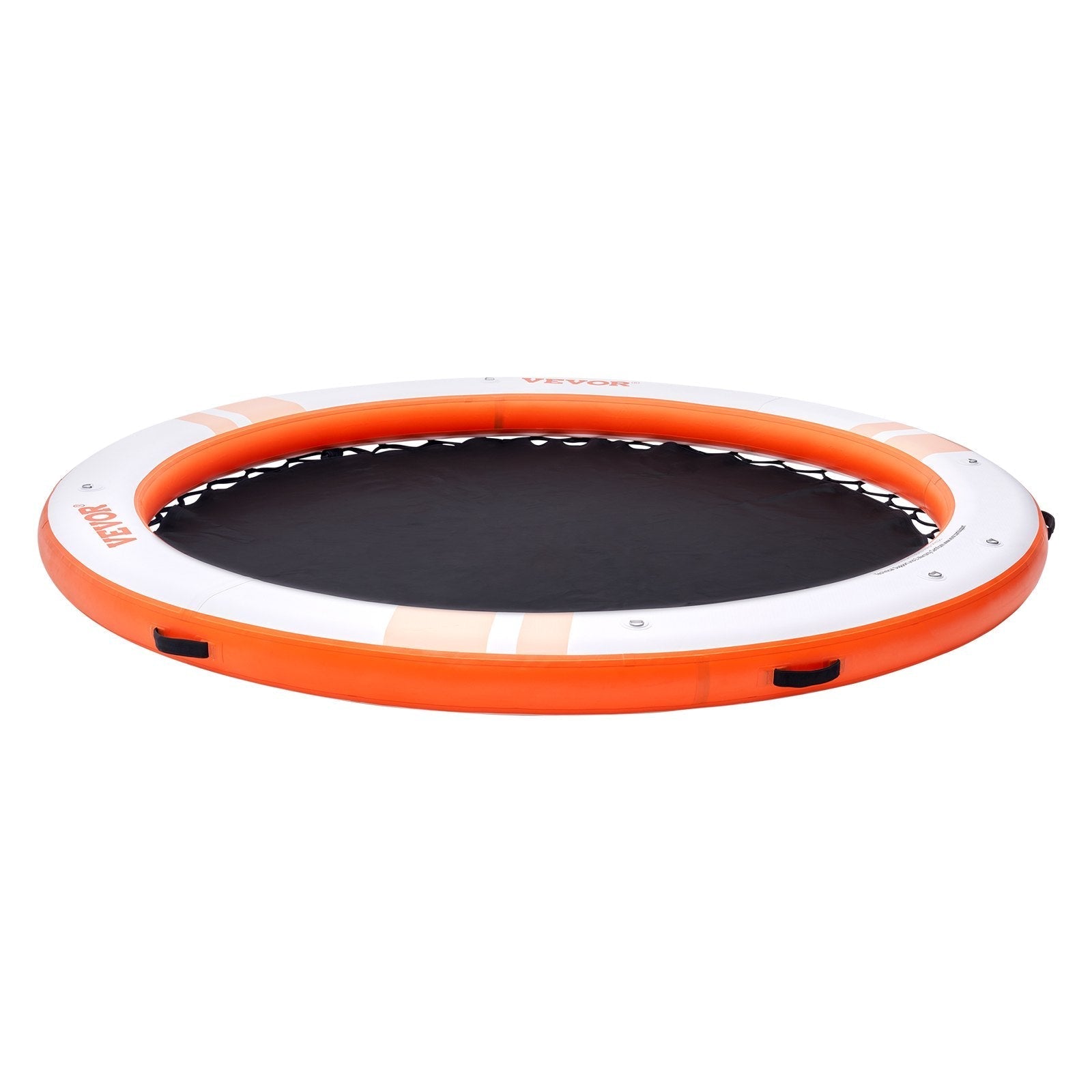 VEVOR Inflatable Floating Dock, ø8FT Inflatable Dock Platform with ø5FT Trampoline Mesh Pool, Non-Slip Floating Platform Water Mat with Portable Bag & Detachable Ladder for Pool Beach Relaxation